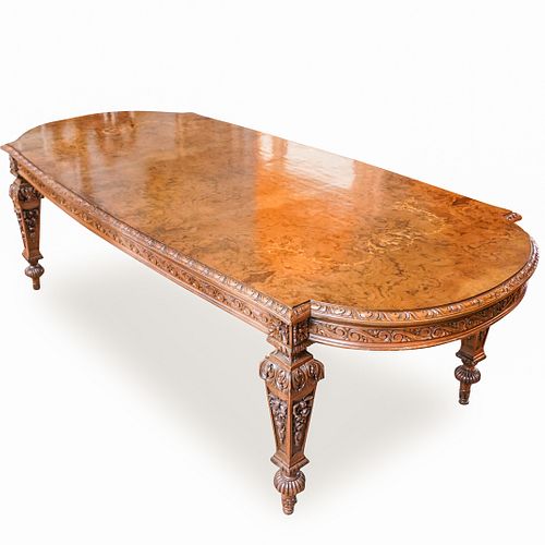 ANTIQUE WALNUT BURL INLAY DINING 391614