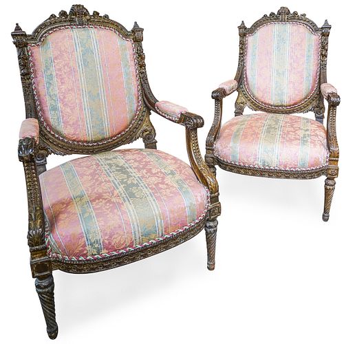 PAIR OF FRENCH XVI STYLE GILDED