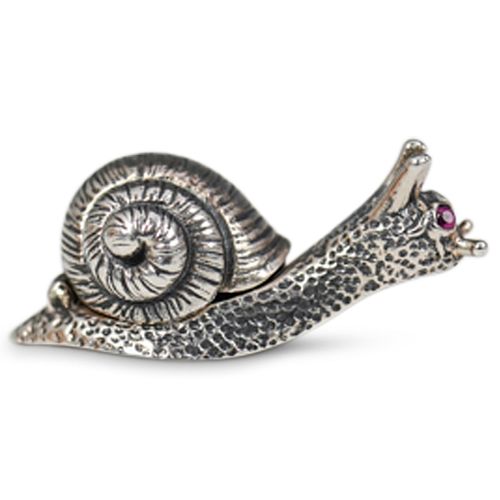 STERLING SILVER SNAIL PILL BOXDESCRIPTION: