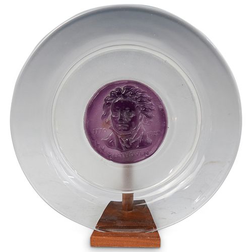 DAUM PATE DE VERRE ART GLASS PLATE 39162d