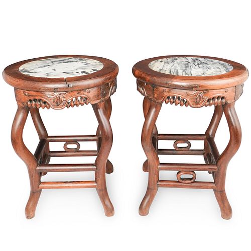 (2 PC) CHINESE CARVED WOOD STANDS