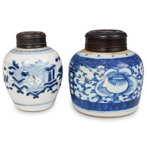  2 PC CHINESE BLUE WHITE CERAMIC 39168d