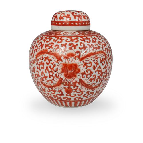 CHINESE RED WHITE PORCELAIN GINGER 391693