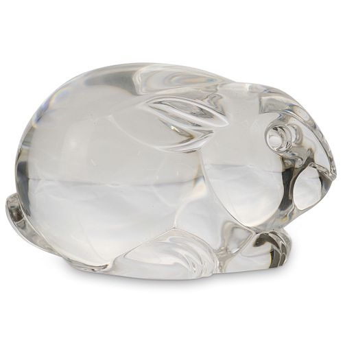 STEUBEN CRYSTAL BUNNY PAPERWEIGHT DESCRIPTION  3916a3