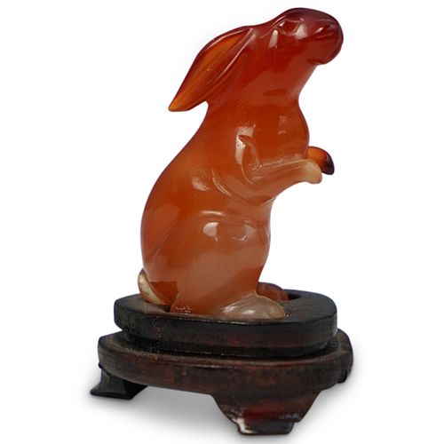 AGATE RABBIT FIGURINEDESCRIPTION: