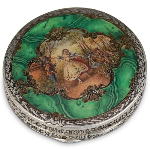 ITALIAN STERLING SILVER COMPACT BOXDESCRIPTION: