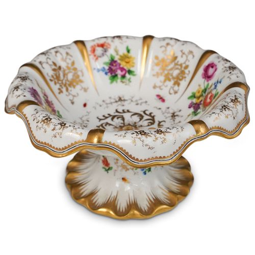 DRESDEN FLORAL PORCELAIN COMPOTEDESCRIPTION  3916f1