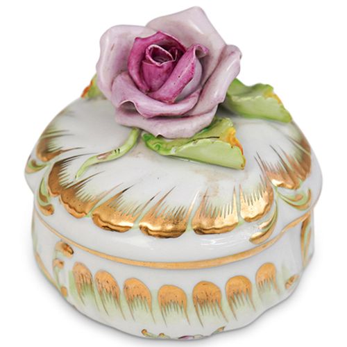 HEREND PORCELAIN ROSE TRINKET BOXDESCRIPTION  391707