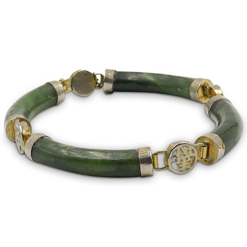 GOLD WASHED AND JADE BRACELETDESCRIPTION  39174a