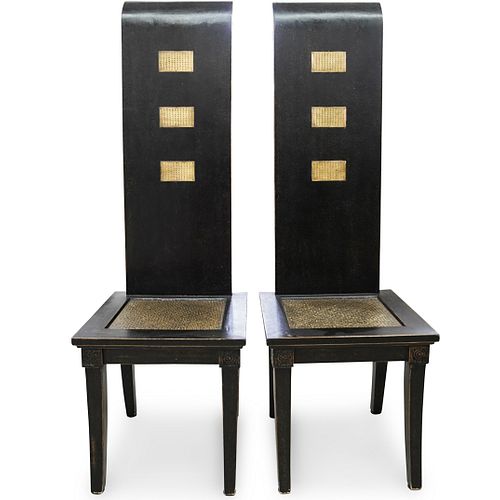  2 PC PAIR OF CHINESE BLACK LACQUER 391757