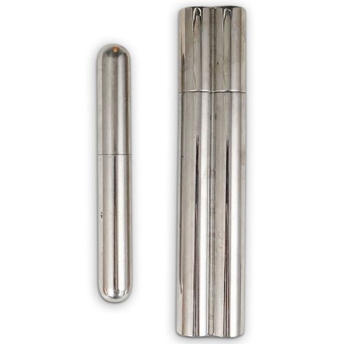 (2 PC) LOT OF STAINLESS STEEL CIGAR