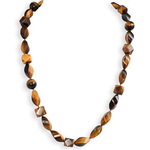 TIGER EYE BEADED NECKLACEDESCRIPTION: