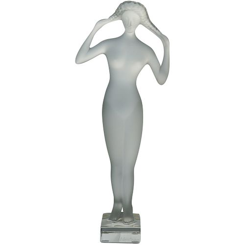 TALL LALIQUE CRYSTAL ISIS MUSE  3917e5