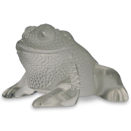 LALIQUE "GREGOIRE" FROG PAPERWEIGHTDESCRIPTION: