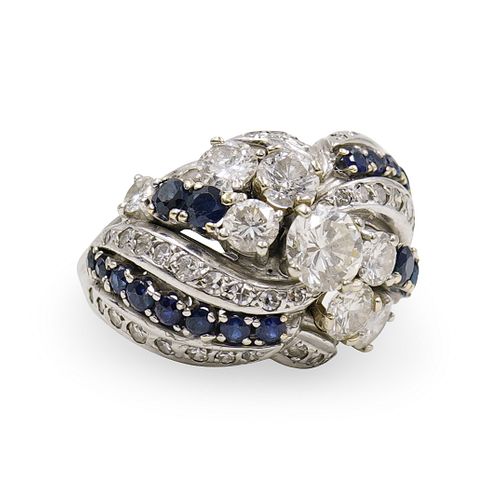 DIAMOND SAPPHIRES WHITE GOLD LADIES 39181c