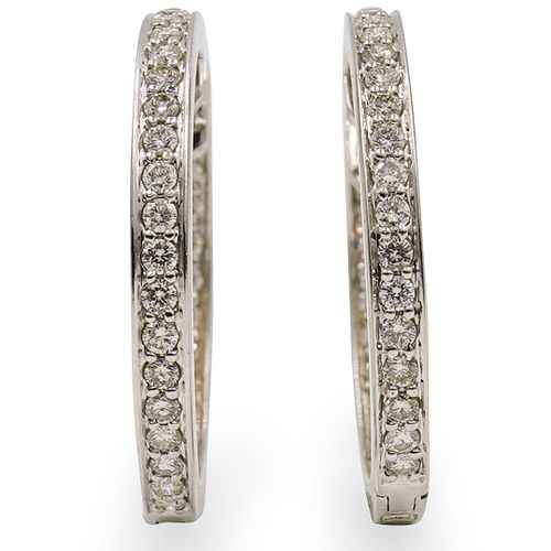 PAIR OF 18K GOLD AND DIAMOND HOOP 391826