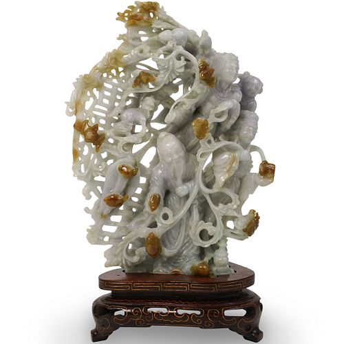 CHINESE HAND CARVED JADEITE FIGURAL 391842