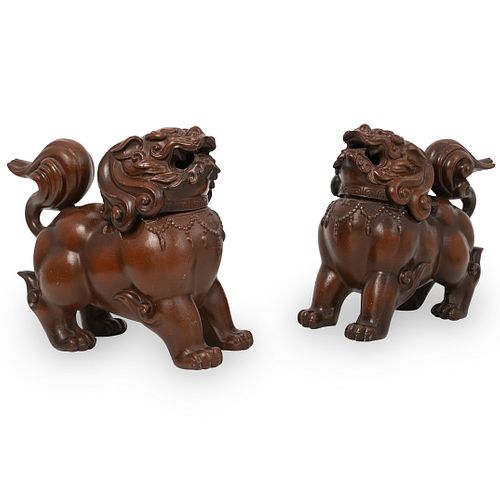 VINTAGE CHINESE PAIR OF FOO DOGSDESCRIPTION  391852