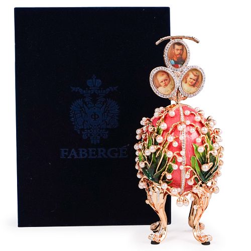 LILIES OF THE VALLEY FABERGE EGGDESCRIPTION: