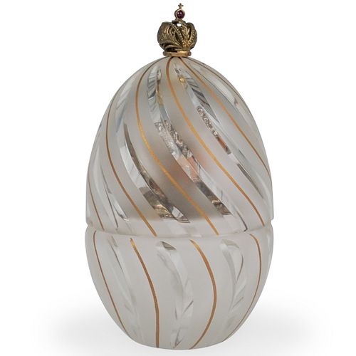 THEO FABERGE CORAL CRYSTAL EGGDESCRIPTION: