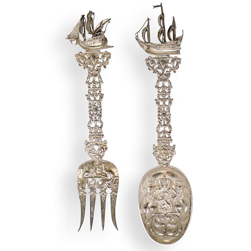 (2 PC) ANTIQUE ENGLISH STERLING