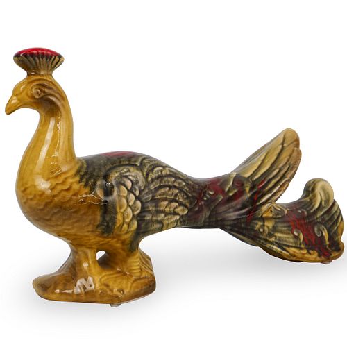 CERAMIC PEACOCK STATUEDESCRIPTION: