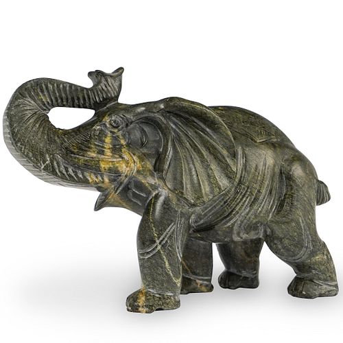 CARVED MARBLE ELEPHANTDESCRIPTION: A