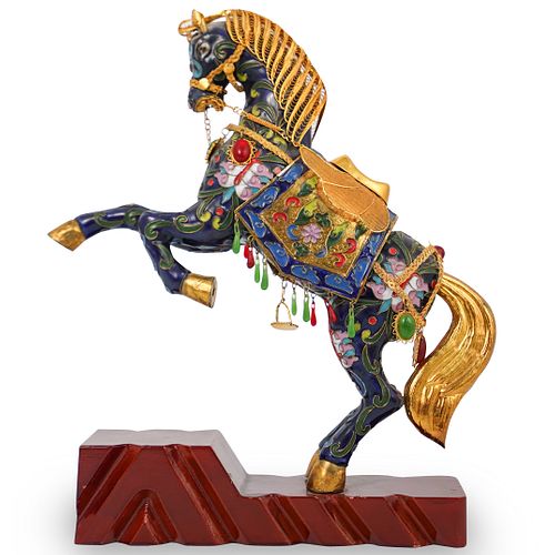 JAPANESE ENAMELED CLOISONNE HORSEDESCRIPTION: