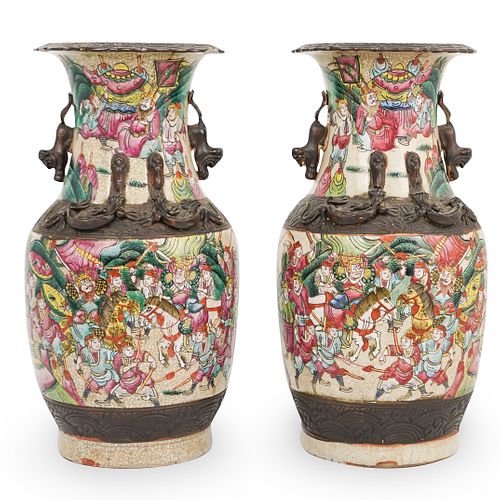 PAIR OF CHINESE BRONZE CERAMIC 391998