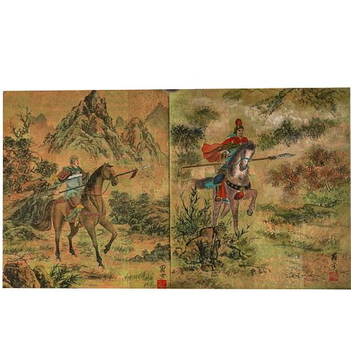  2 PC CHINESE WATERCOLOR ON CORKDESCRIPTION  391996