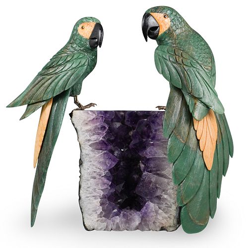 LARGE SEMI PRECIOUS STONE PARROT 391a11