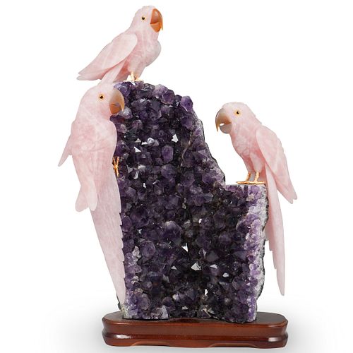 LARGE AMETHYST AND ROSE QUARTZ 391a0f