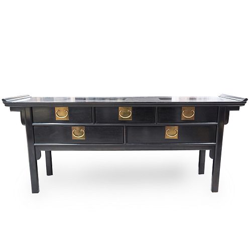 CHINESE BLACK LACQUER ALTAR TABLEDESCRIPTION  391a1a