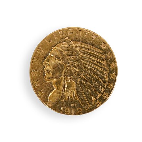 1912 $5 GOLD INDIAN HEAD COINDESCRIPTION: