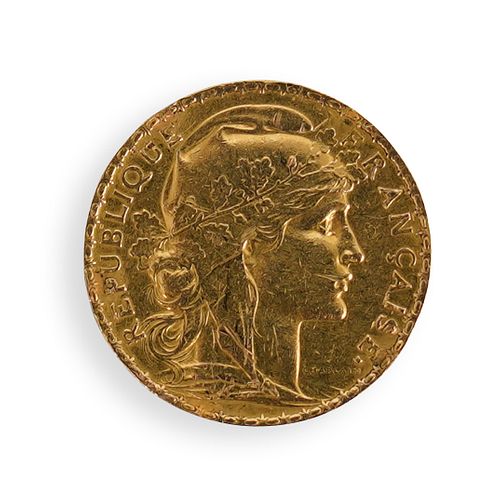 1905 FRANCE 20 FRANCS GOLD COINDESCRIPTION: