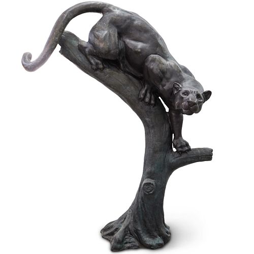 LIFE SIZE SIGNED BARYE BRONZE PANTHER 391a57