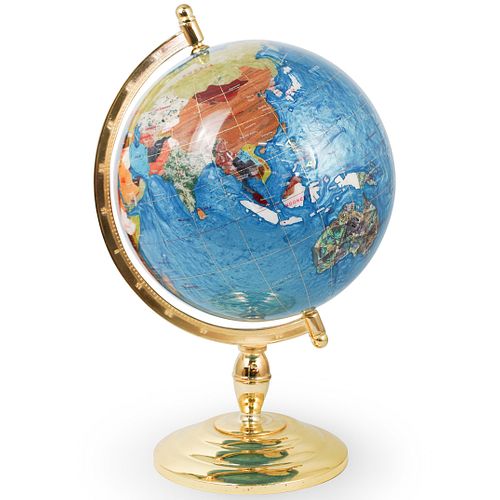 SEMI-PRECIOUS STONE GLOBEDESCRIPTION: