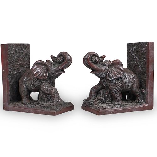 PAIR OF ELEPHANT BOOKENDSDESCRIPTION  391a63