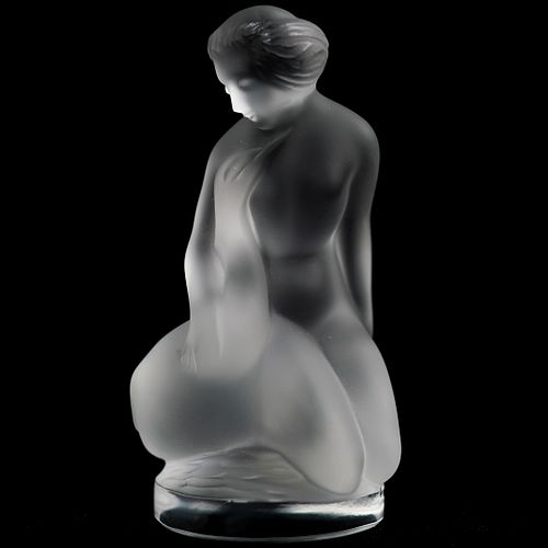 LALIQUE "NUDE-LEDA AND SWAN" FIGURINEDESCRIPTION: