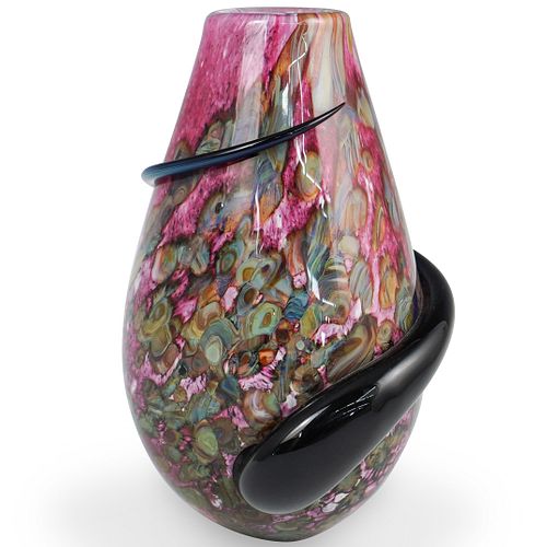 ROBERT EICKHOLT ART GLASS VASEDESCRIPTION: