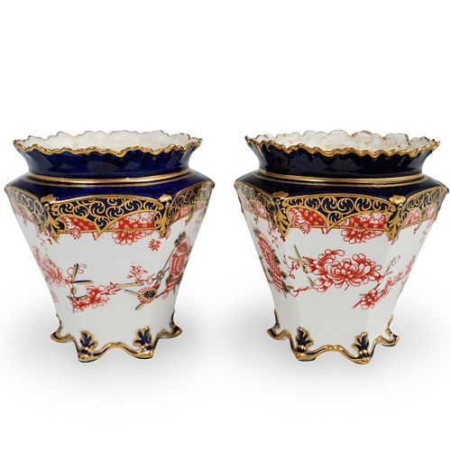 PAIR OF ROYAL CROWN DERBY PORCELAIN