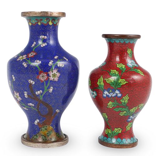  2 PC CHINESE CLOISONNE VASESDESCRIPTION  391b2a
