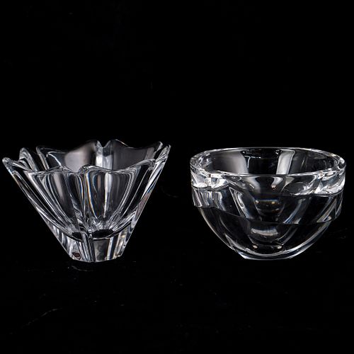 (2 PC) ORREFORS CRYSTAL BOMBONIERE BOWLSDESCRIPTION: