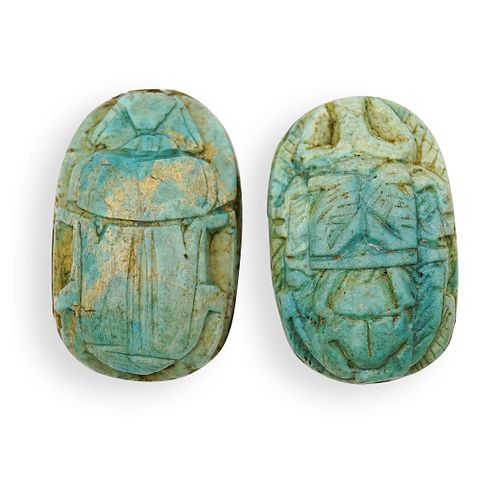 PAIR OF ANCIENT TURQUOISE SCARABSDESCRIPTION: