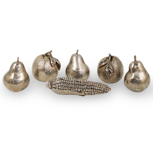 (6 PC) SILVER OVERLAID FRUITDESCRIPTION: