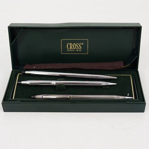 (3 PC) CROSS STERLING AND CHROME PEN