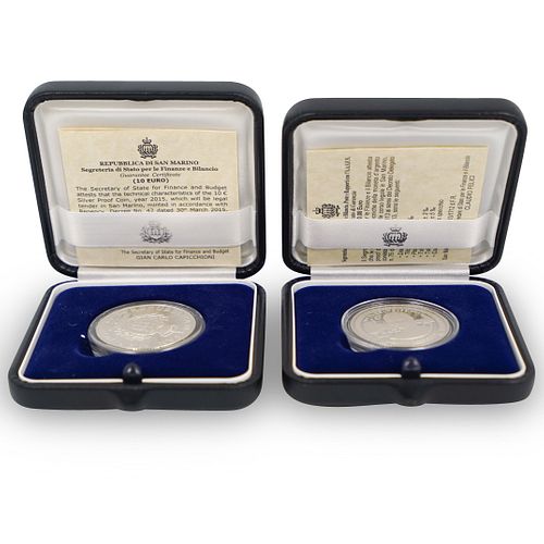  2 PC SAN MARINO SILVER 2015 COINSDESCRIPTION 2 391b6d