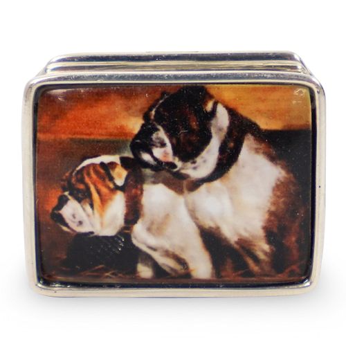 STERLING SILVER ENAMEL PILL BOXDESCRIPTION: