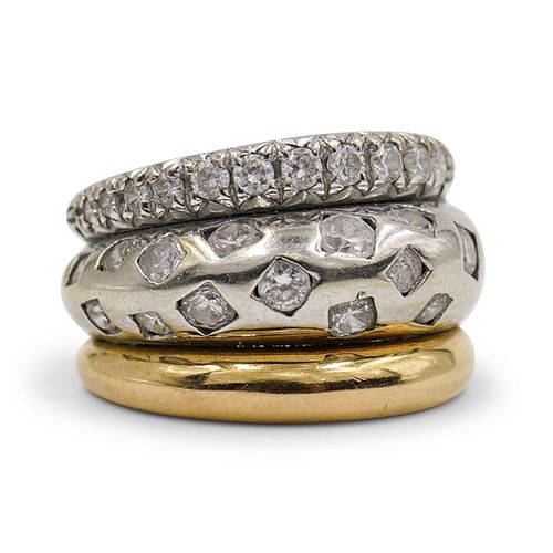 18K GOLD TWO TONE AND DIAMOND RINGDESCRIPTION  391bdb