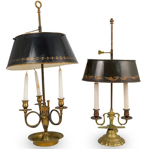 (2 PC) 19TH CT. BRONZE TABLE LAMPS